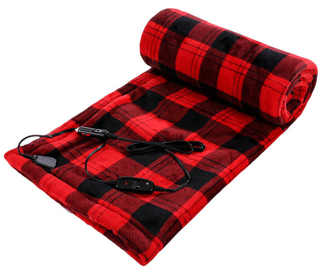Ape Basics 12V Car Electric Blanket - Red Flannel | at Mighty Ape NZ