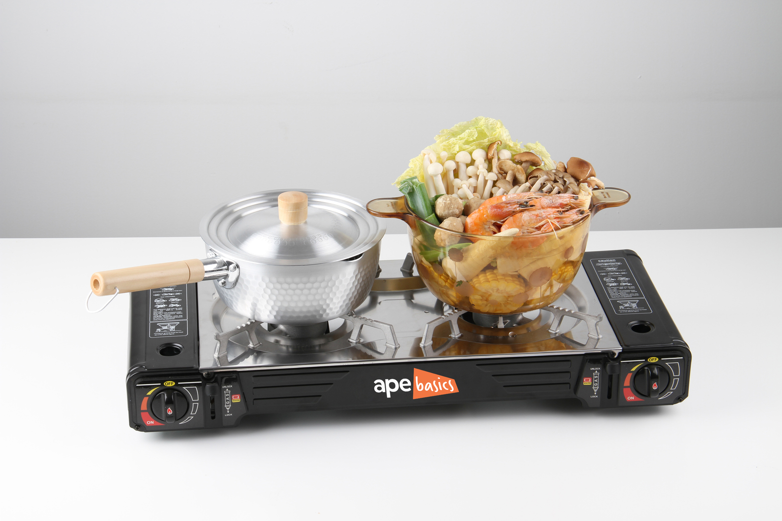 Ape Basics Premium Double (Twin) Burner Butane Camping Stove Kit