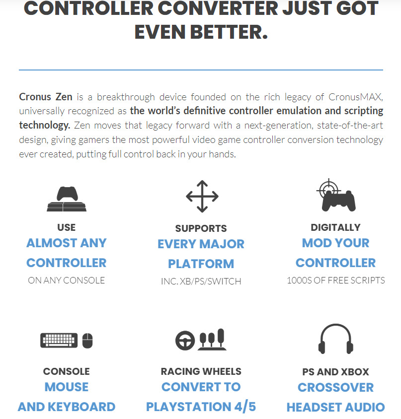 Cronus Zen PC, PS5, PS4, Xbox One Buy Now at Mighty Ape Australia