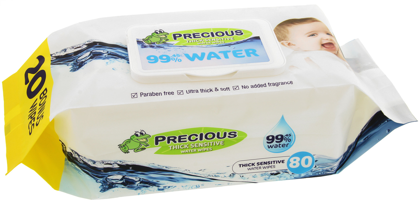 Precious - Water Wipes (80 Wipes, Carton 12) image