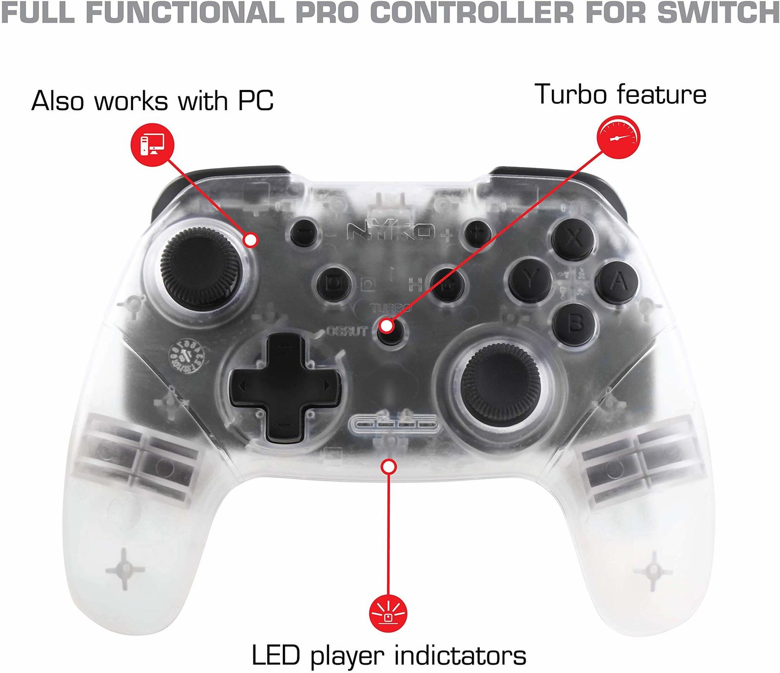 Nyko Switch Wireless Core Controller (Clear) for Switch image