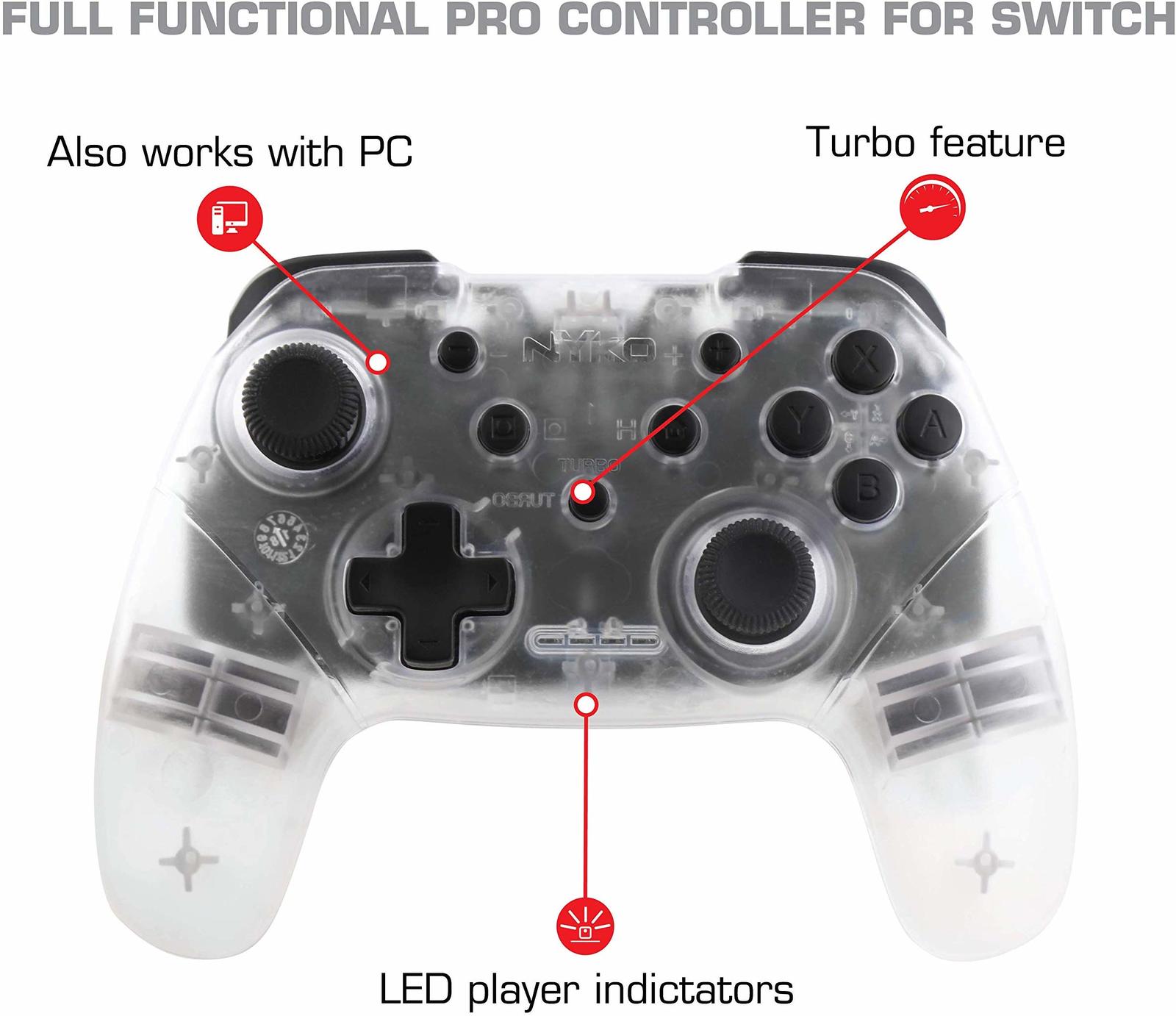 Nyko Switch Wireless Core Controller (Clear) on Switch