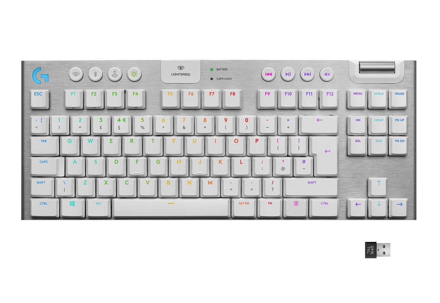 Logitech G915 TKL Wireless Mechanical Gaming Keyboard (GL Tactile) - White for PC image