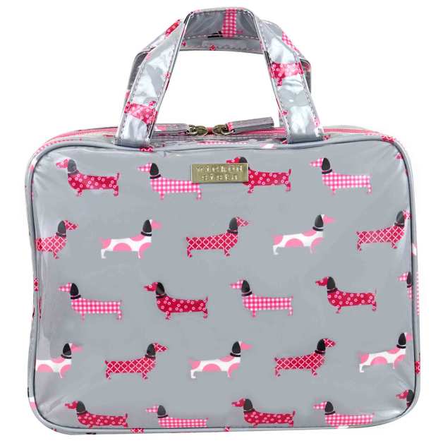 Wicked Sista Medium Tri-Fold Cosmetic Bag - Dachshund Parade