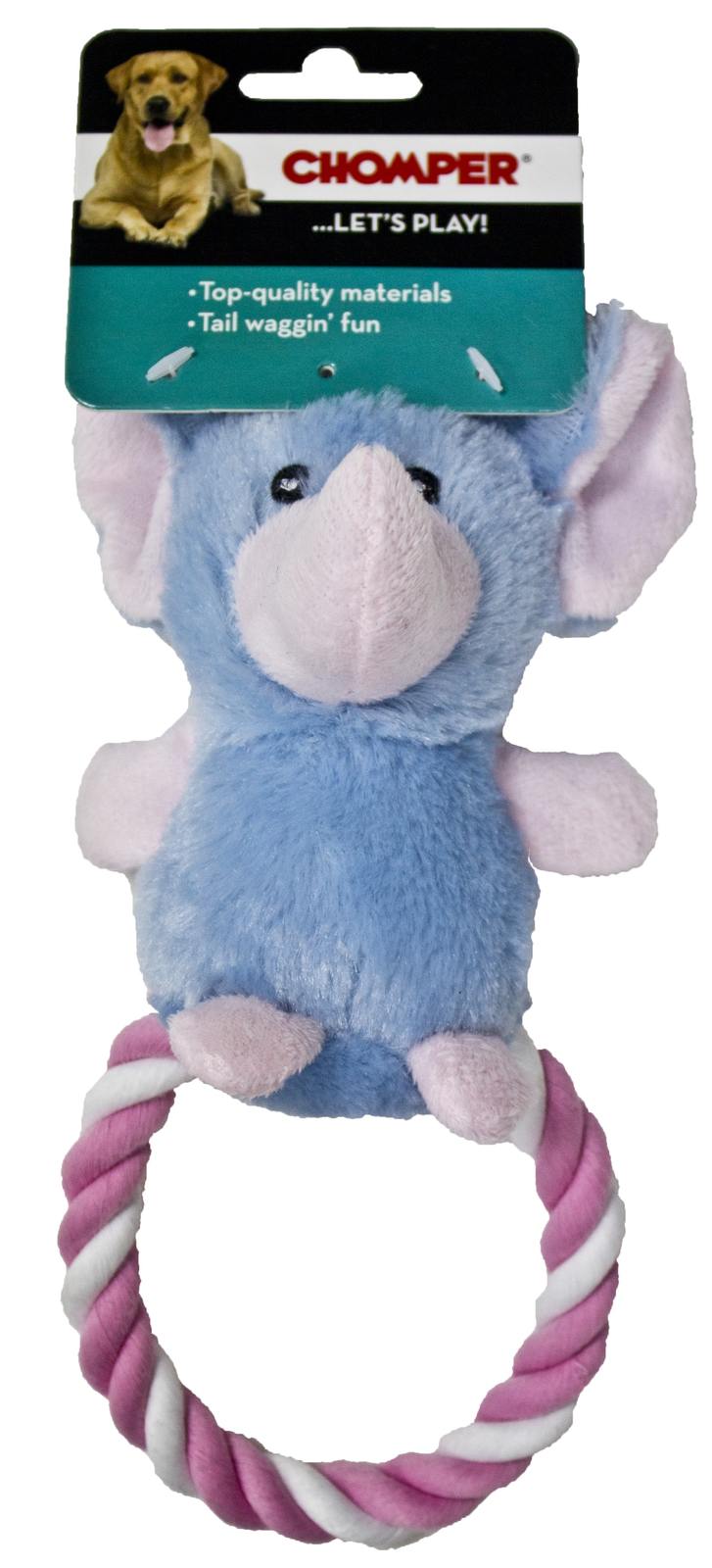 Chomper Puppy Plush Rope Ring Elephant image