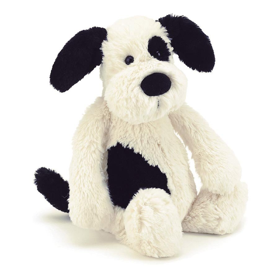 Jellycat: Bashful Black & Cream Puppy - Small Plush