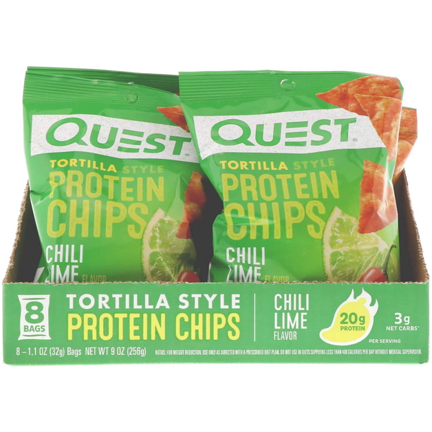 Buy Quest Protein Tortilla Chips Chilli Lime (8 Bags) at Mighty Ape NZ