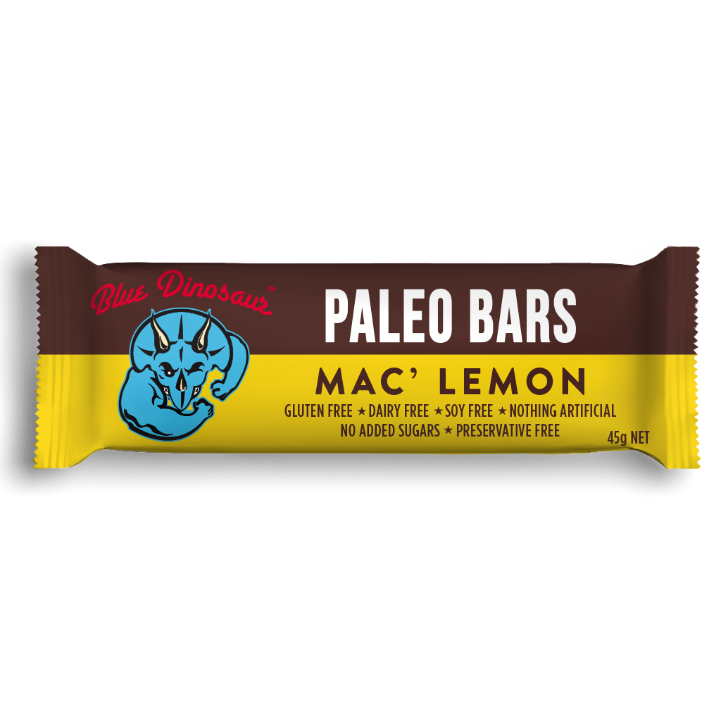 Blue Dinosaur Paleo Bars - Mac' Lemon (12 Bars) image