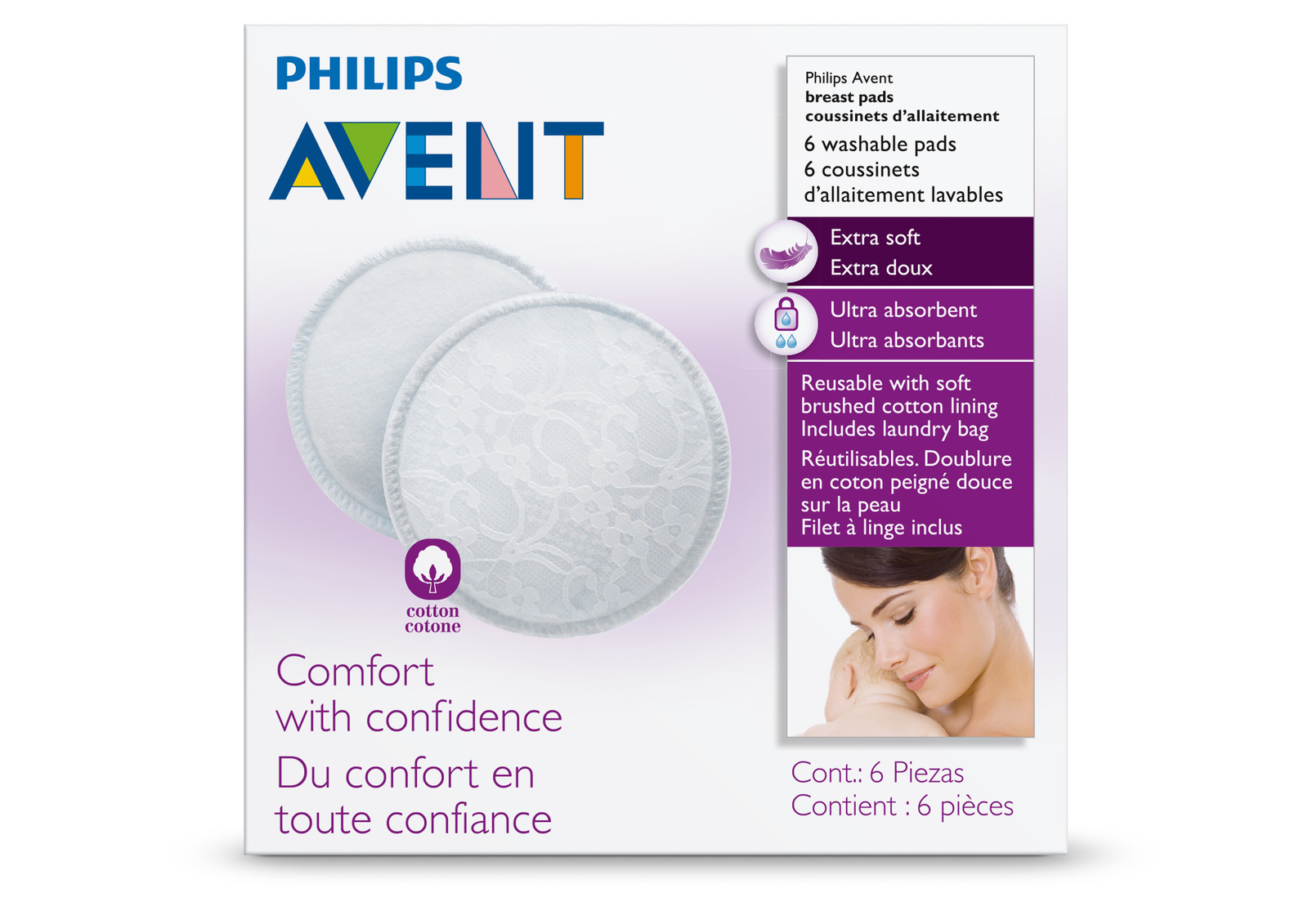 Buy Philips Avent Washable Breast Pads (6 Pack) at Mighty Ape NZ