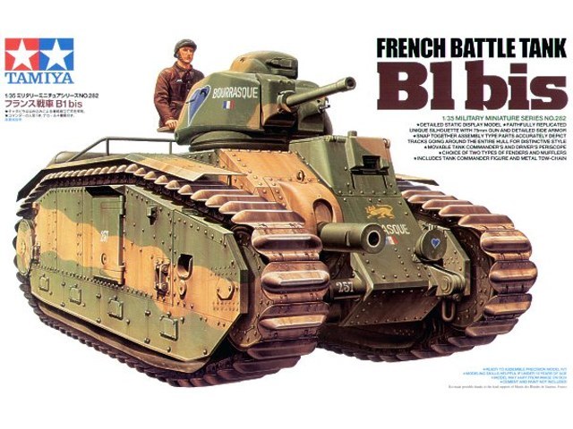 Tamiya 1/35 B1 Bis French Battle Tank - Model Kit image