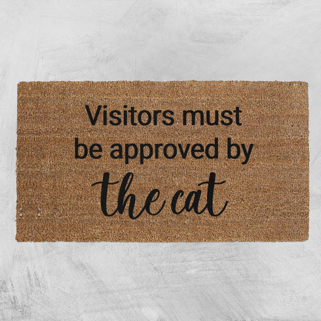 Natural Fibre Doormat - Visitors Must be Approved by the Cat image