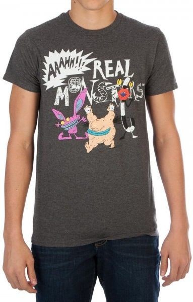Aaahh!!! Real Monsters - Charcoal Mens T-Shirt (XL) image