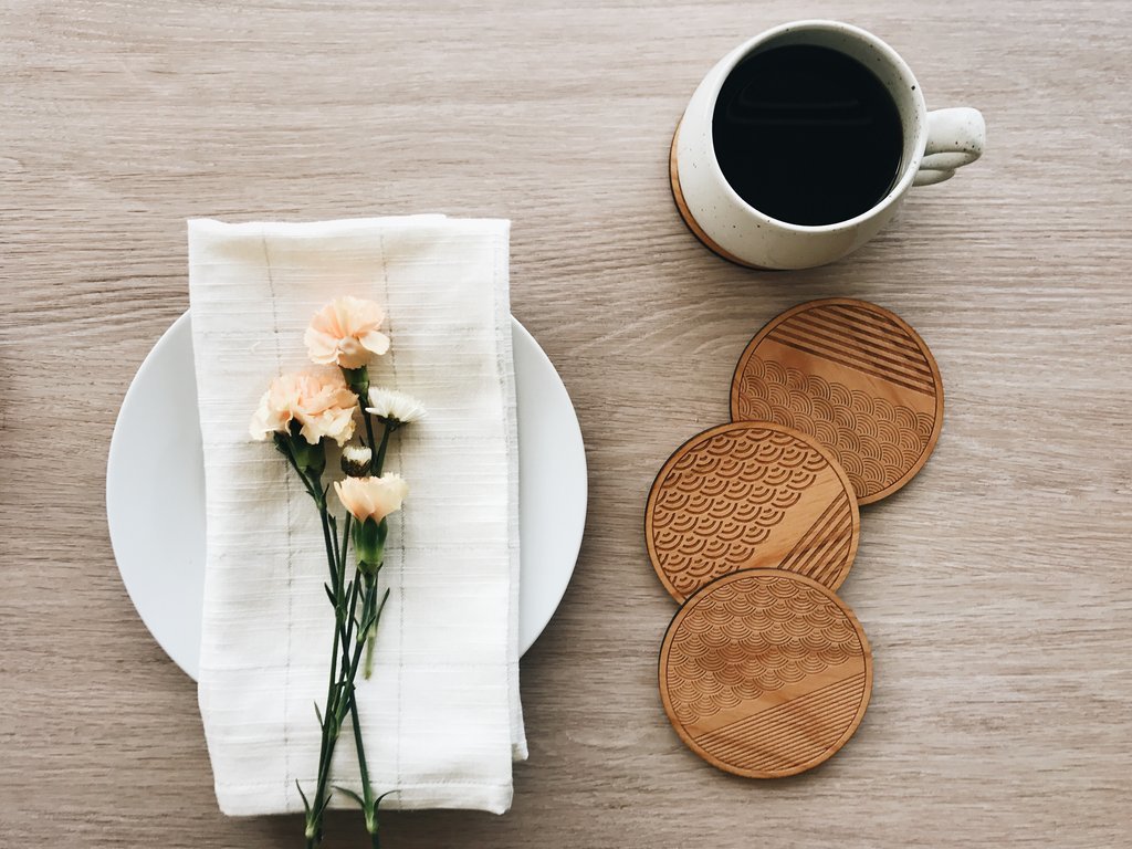 Cardtorial Scallop Stripe Coasters image