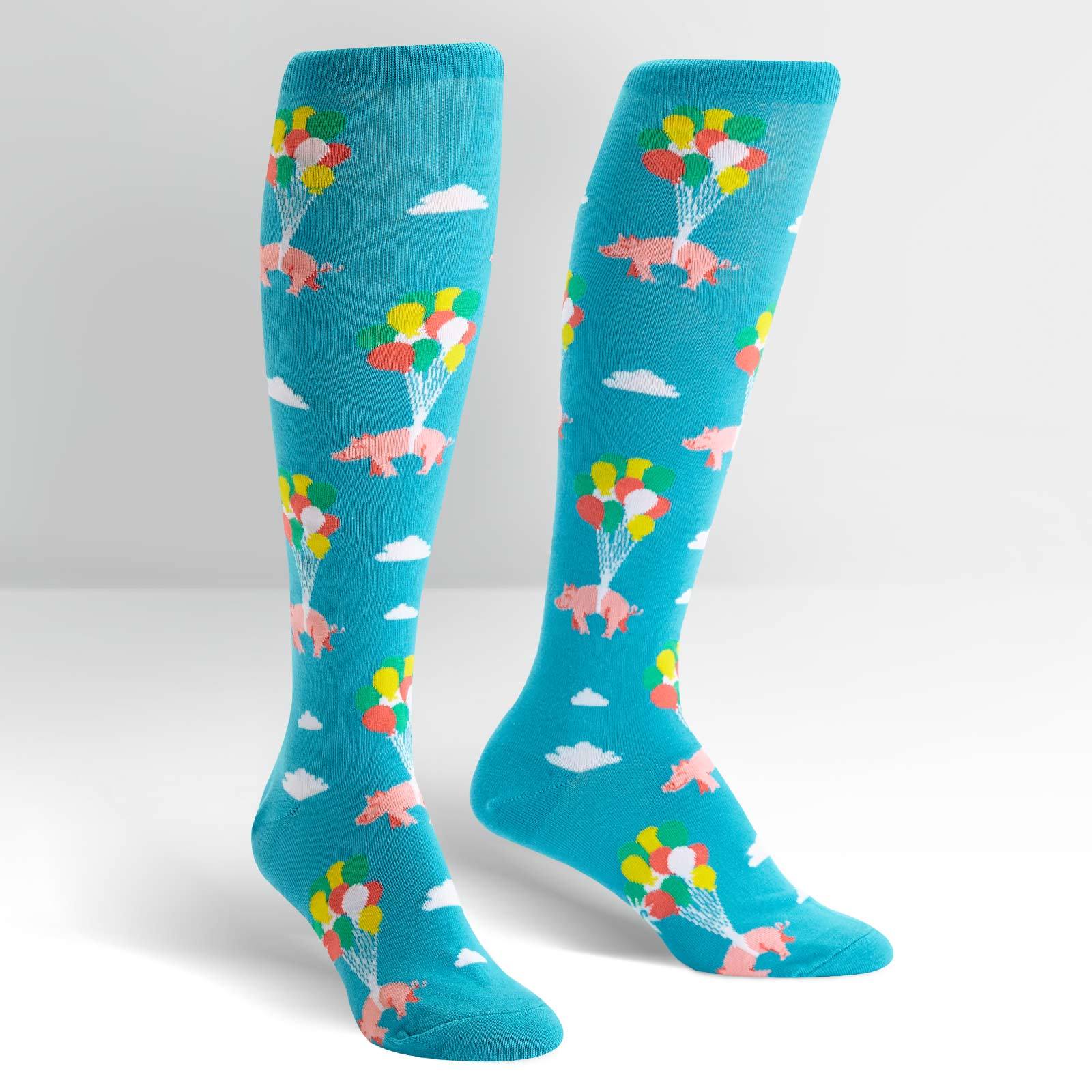 Women's - Pigs Can Fly Knee High Socks image