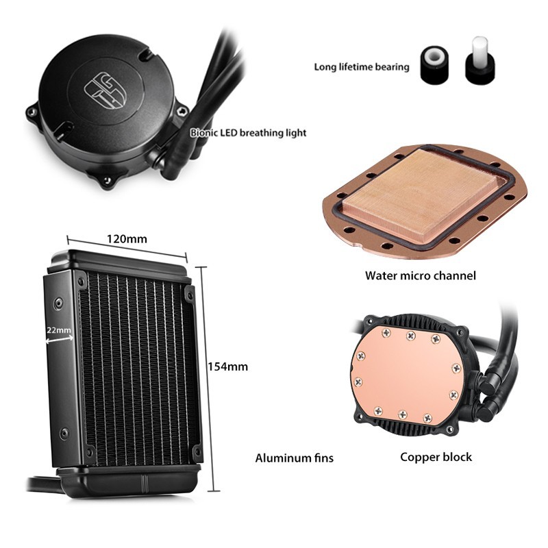 120mm Deepcool Maelstrom 120T AIO CPU Cooler | at Mighty Ape NZ