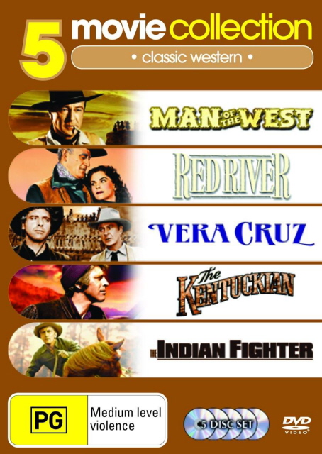 Man Of The West / Red River / Vera Cruz / Kentuckian / Indian Fighter (5 Disc Set) on DVD