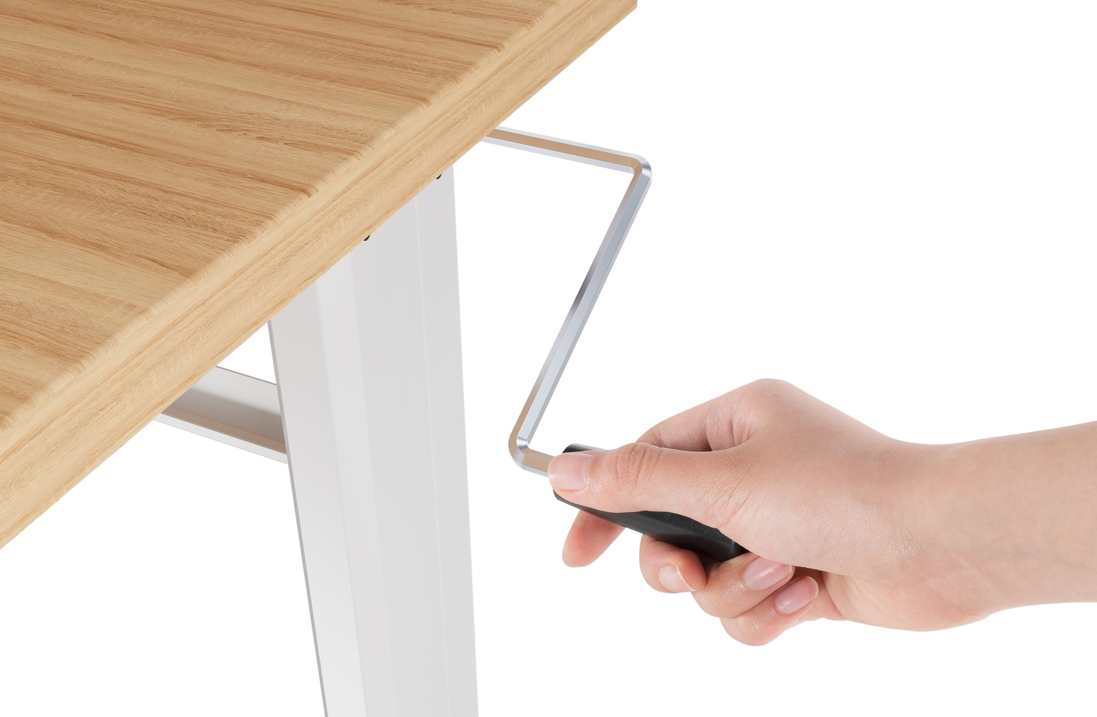 Buy Sit Stand Split Desk White/Oak ( 5 Year Warranty ) at Mighty Ape NZ