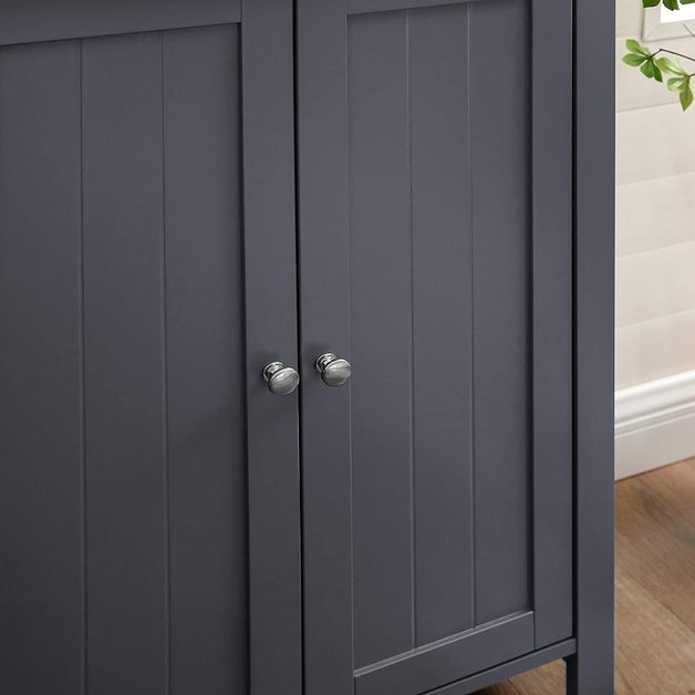Buy Vasagle Soglio Freestanding Double Door Bathroom Cabinet - Grey at ...