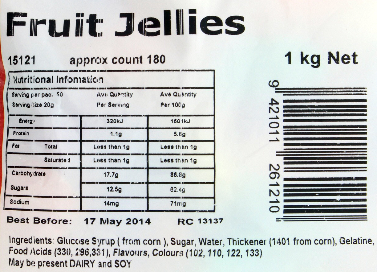 Rainbow Confectionery Fruit Jellies Bulk Bag 1kg image