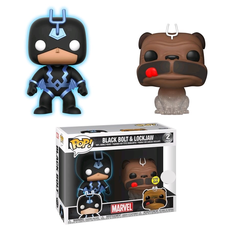 Inhumans - Black Bolt & Lockjaw (Glow/Phasing) Pop! Vinyl 2-Pack image