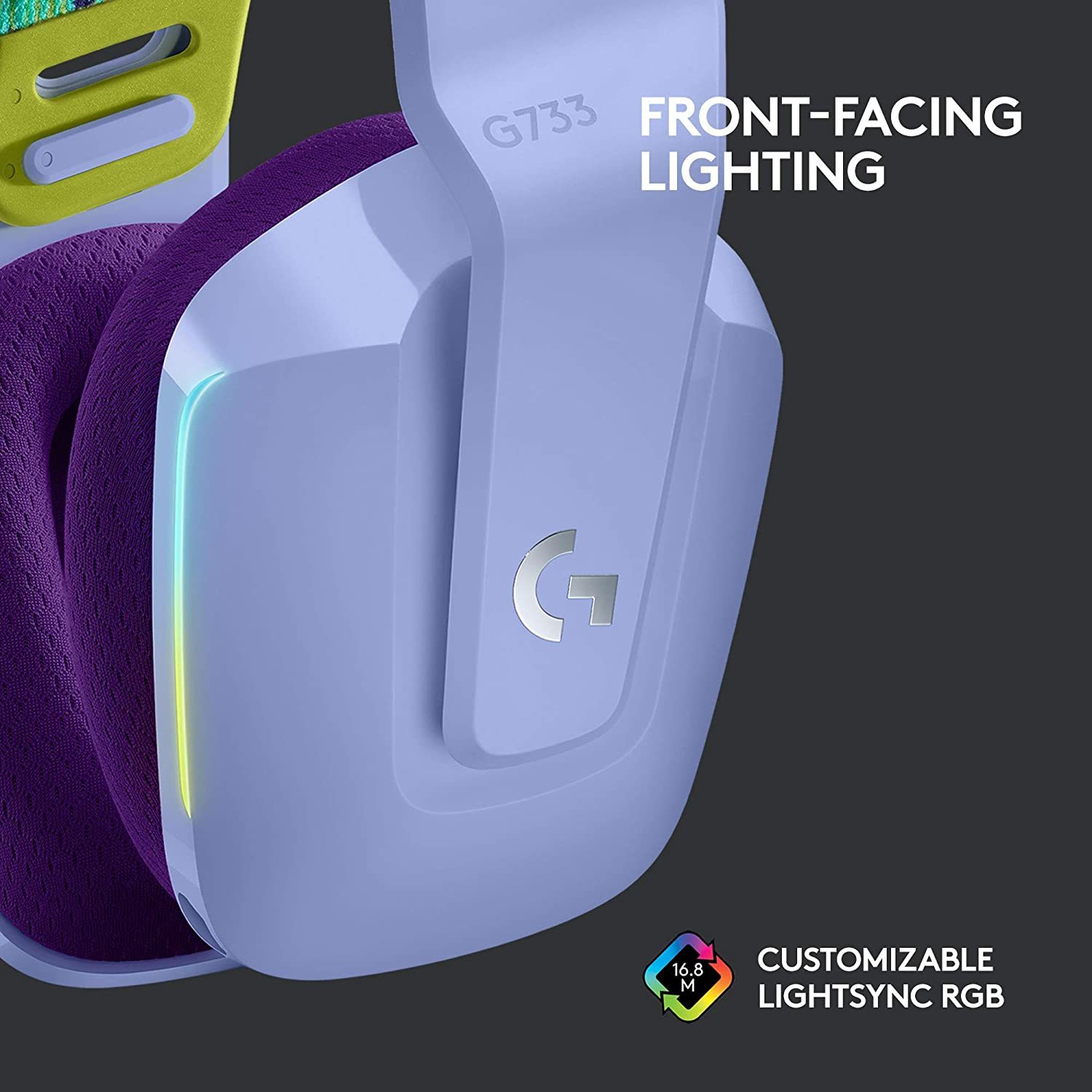 Logitech G733 LIGHTSPEED Wireless RGB Gaming Headset - Lilac for PC, PS4 image