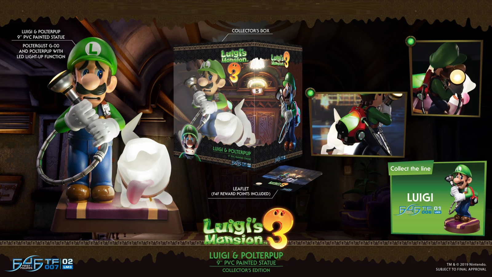 Luigi's Mansion 3: Luigi & Polterpup - 9" Premium Statue