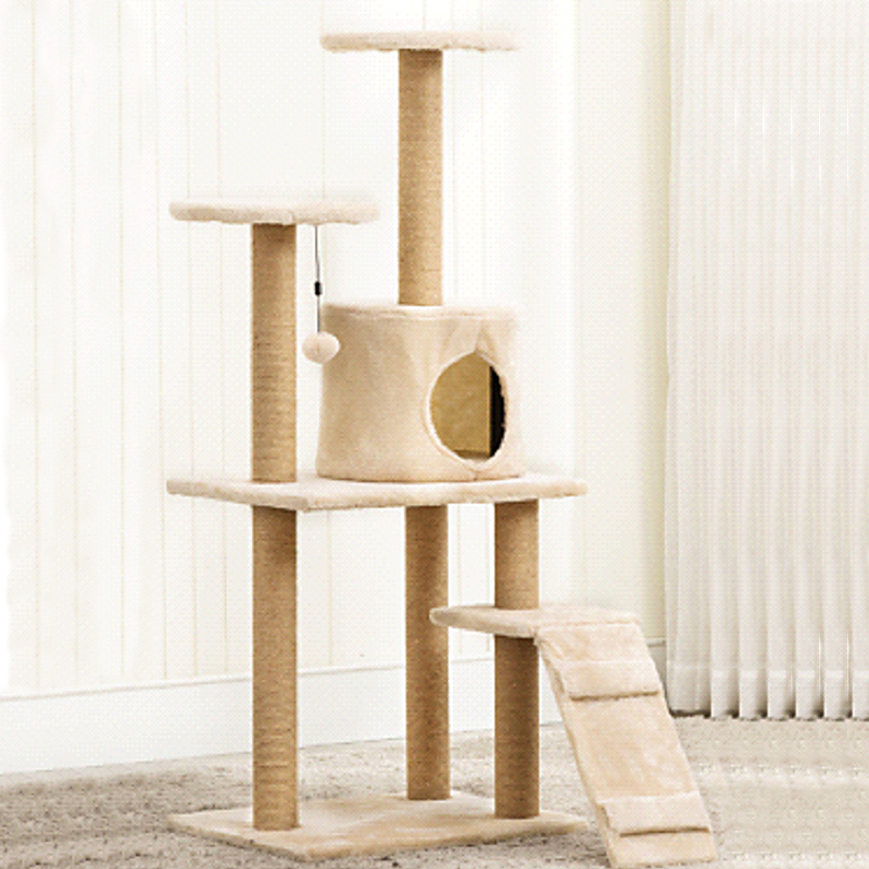 Cat Tree (4 Levels) 1.2M - Light Brown image