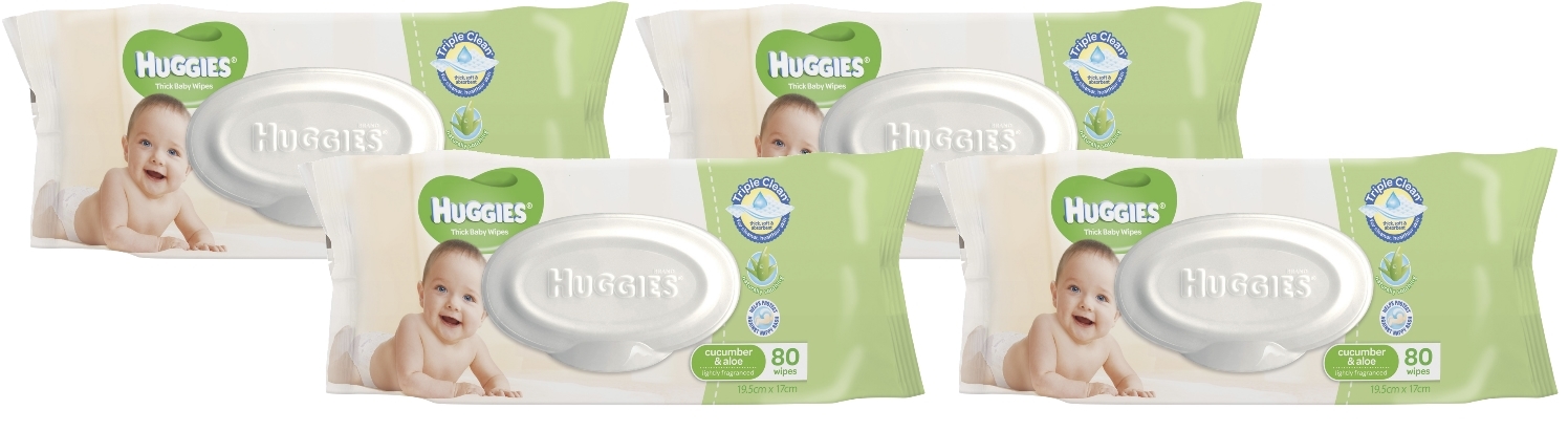 Huggies Baby Wipes Refill Shipper Pack - Cucumber & Aloe (320 Wipes) image