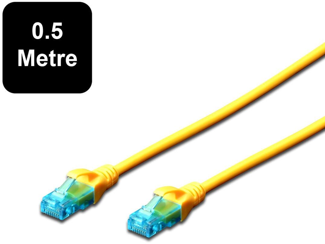 0.5m Digitus UTP Cat5e Network Cable - Yellow image