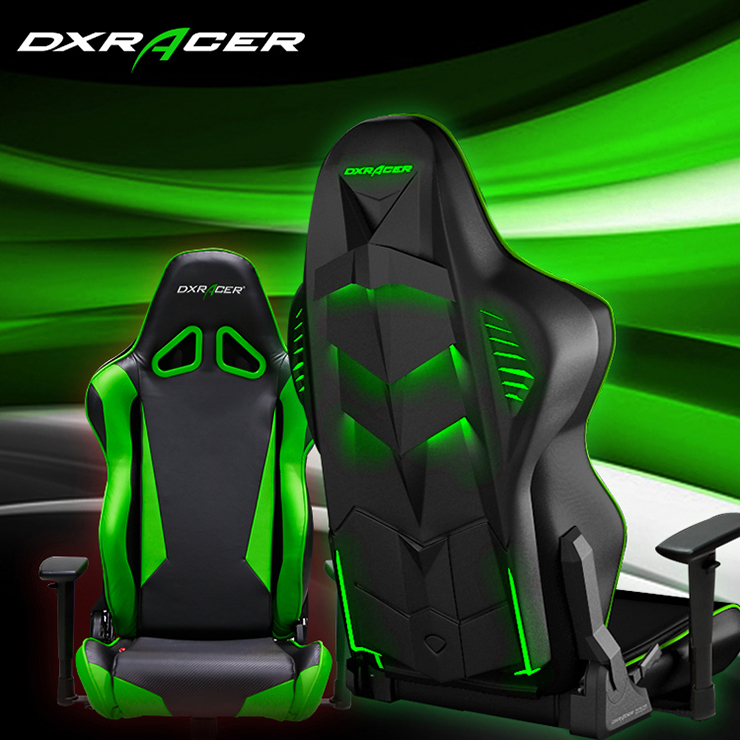 DXRacer Racing Series LED Gaming Chair (Black & Green) Buy Now at