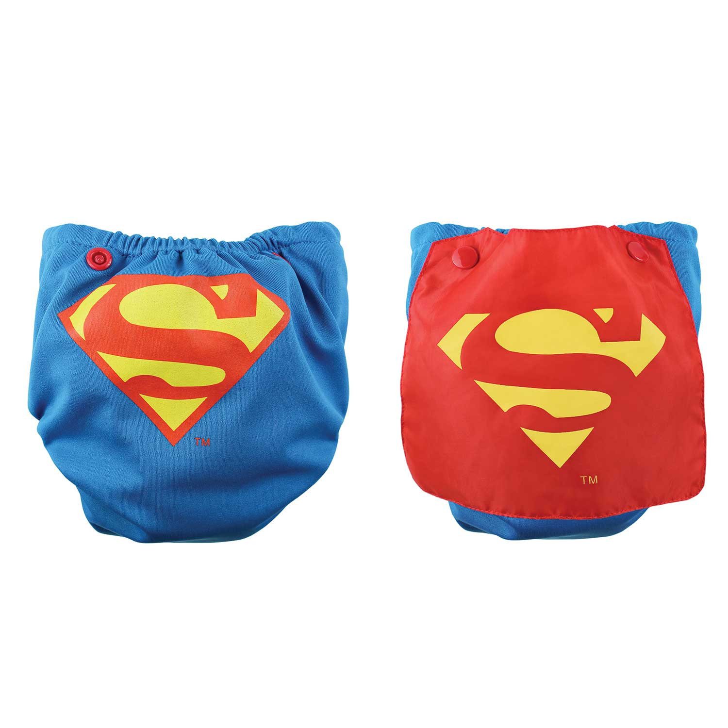 Bumkins DC Comics Snap in One Nappy with Cape - Blue Superman image