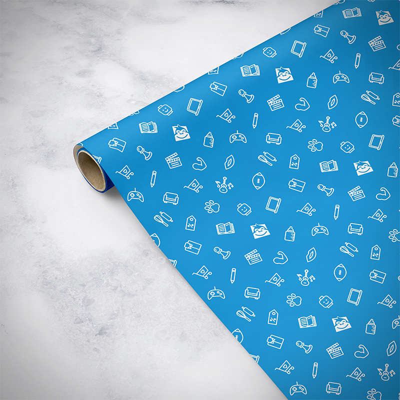 Gorilla Gift: Wrapping Paper - Everyday Blue (5m)