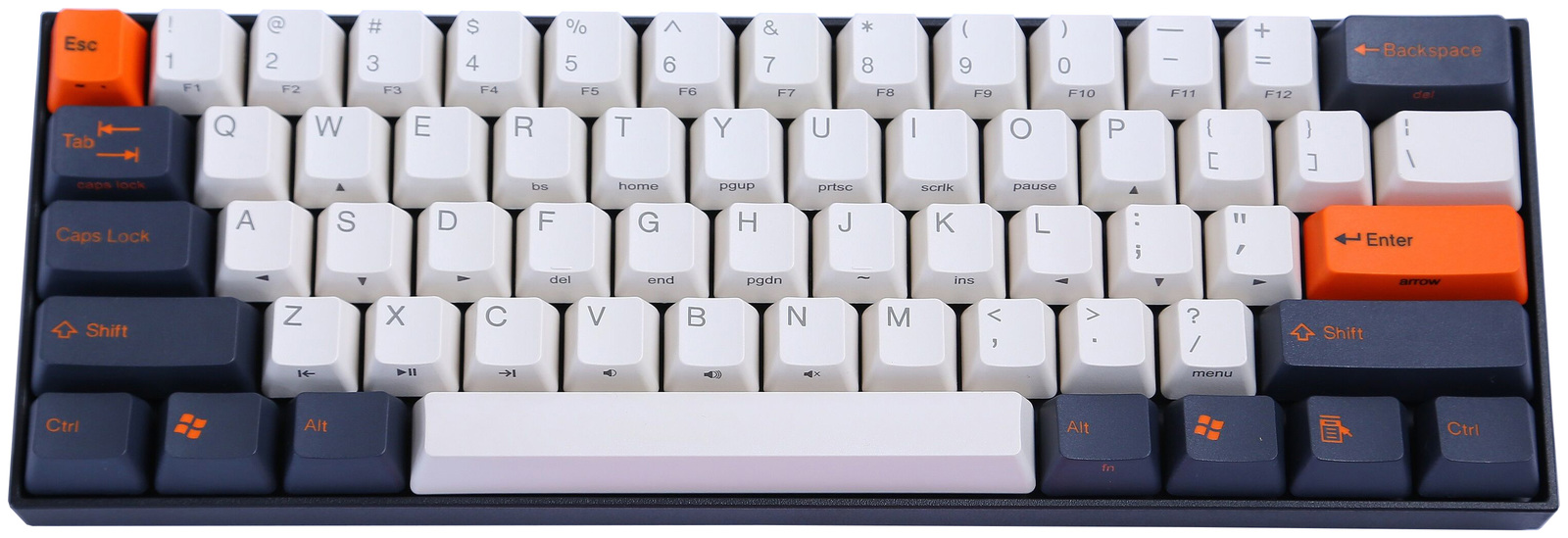 V60 Carbon ABS Double Shot Keycap Mechanical Keyboard - Cherry MX Blue image
