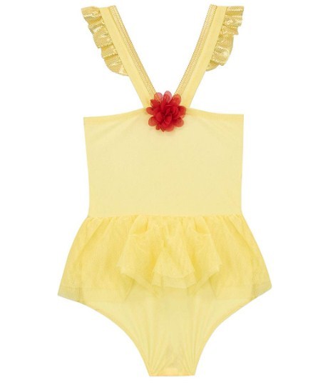 Disney: Beauty And The Beast Belle Girls Swimming Costume - 4-5 years image