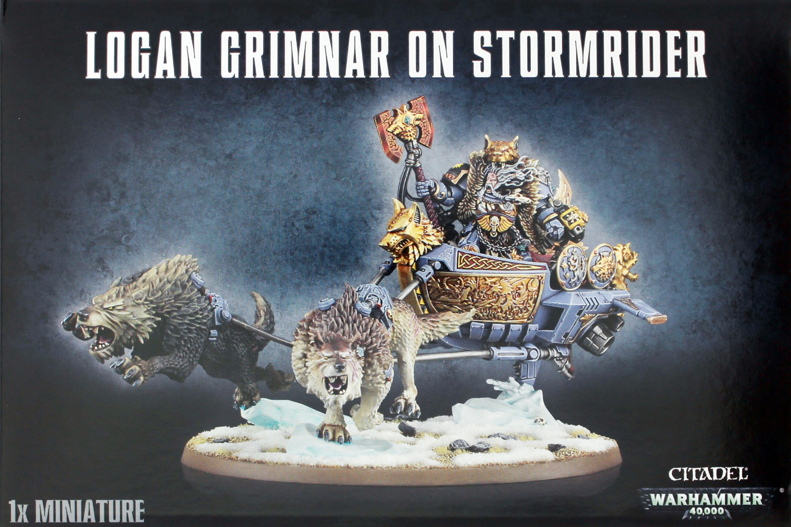 Warhammer 40k – Space Wolves Logan Grimnar Sur Stormrider – Figurine Occasion