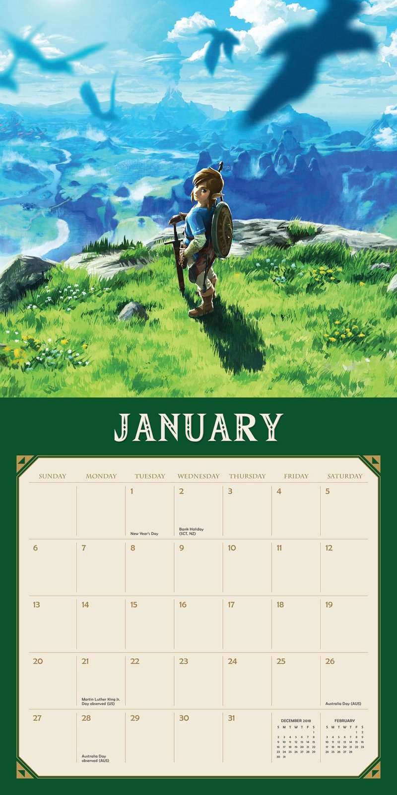 Legend of Zelda: Breath of the Wild 2019 Wall Calendar by Pokemon