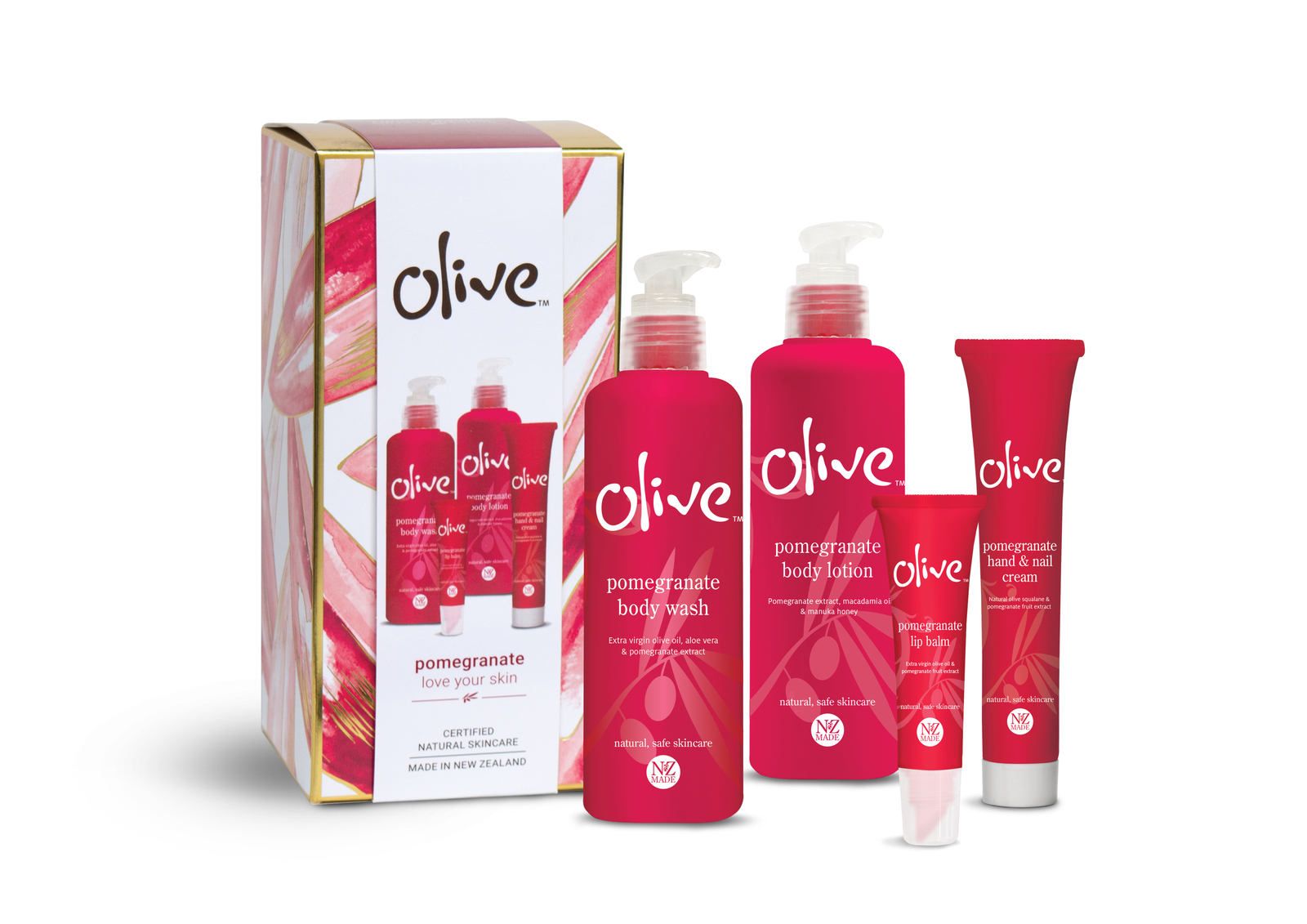 Olive: Love Your Skin Pamper Pack (Pomegranate)