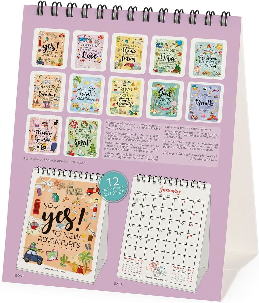 Buy Legami 2024 Desk Calendar Live Happy at Mighty Ape NZ