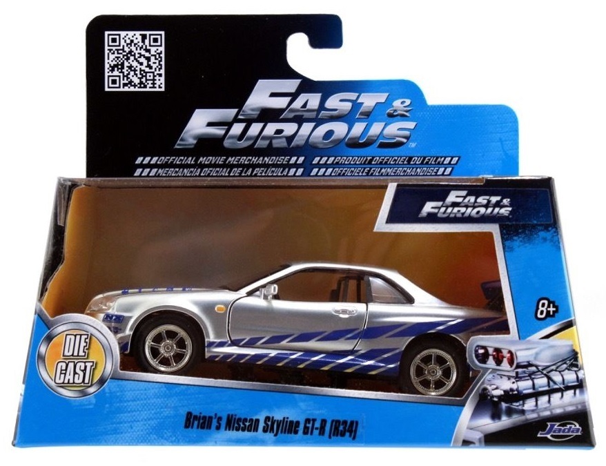 Jada Fast & Furious 2002 Nissan Skyline GTRR34SV 132 Diecast