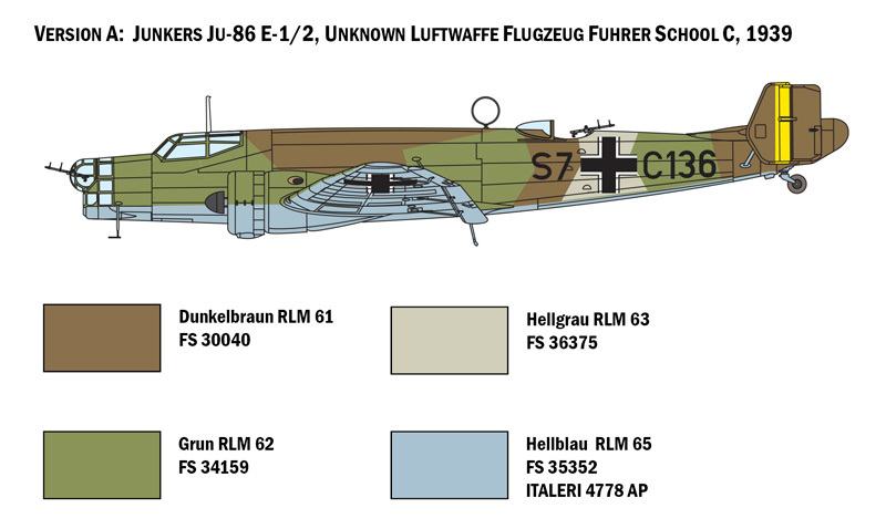 Italeri 1/72 JU-86 E-1/E-2 - Model Kit