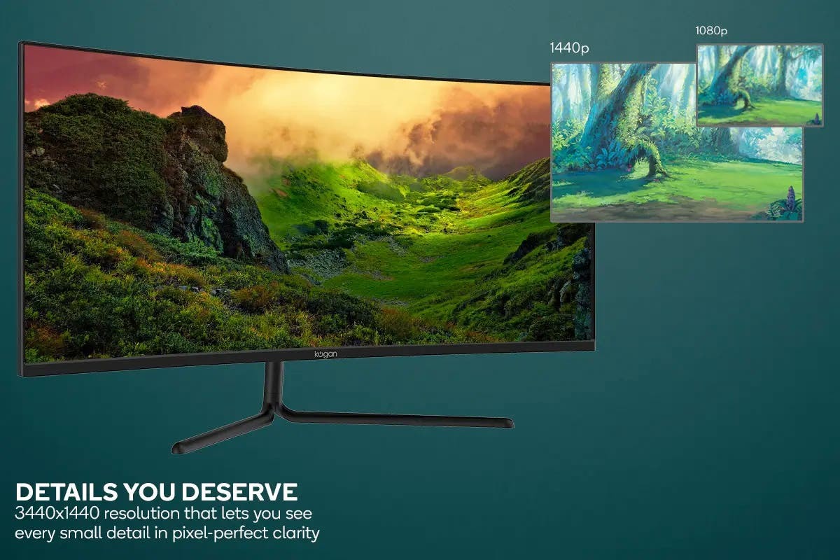 Kogan 34" WQHD Curved 219 Ultrawide 100Hz VRR HDR Gaming Monitor at