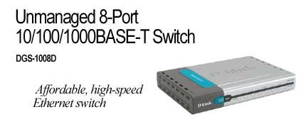 D-Link DGS-1008D, 8 PORT 10/100/1000 SW. image