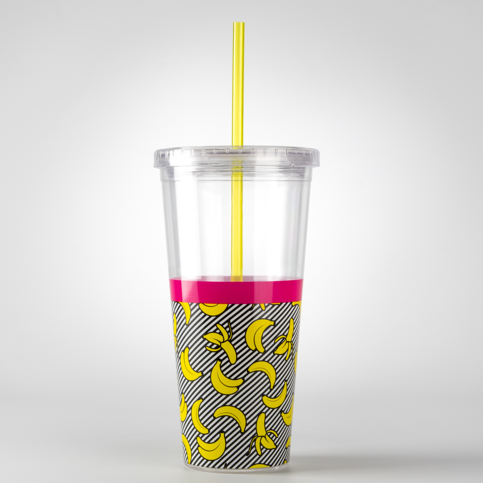 Mustard: Straw Cup Double Wall Tumbler - Banana