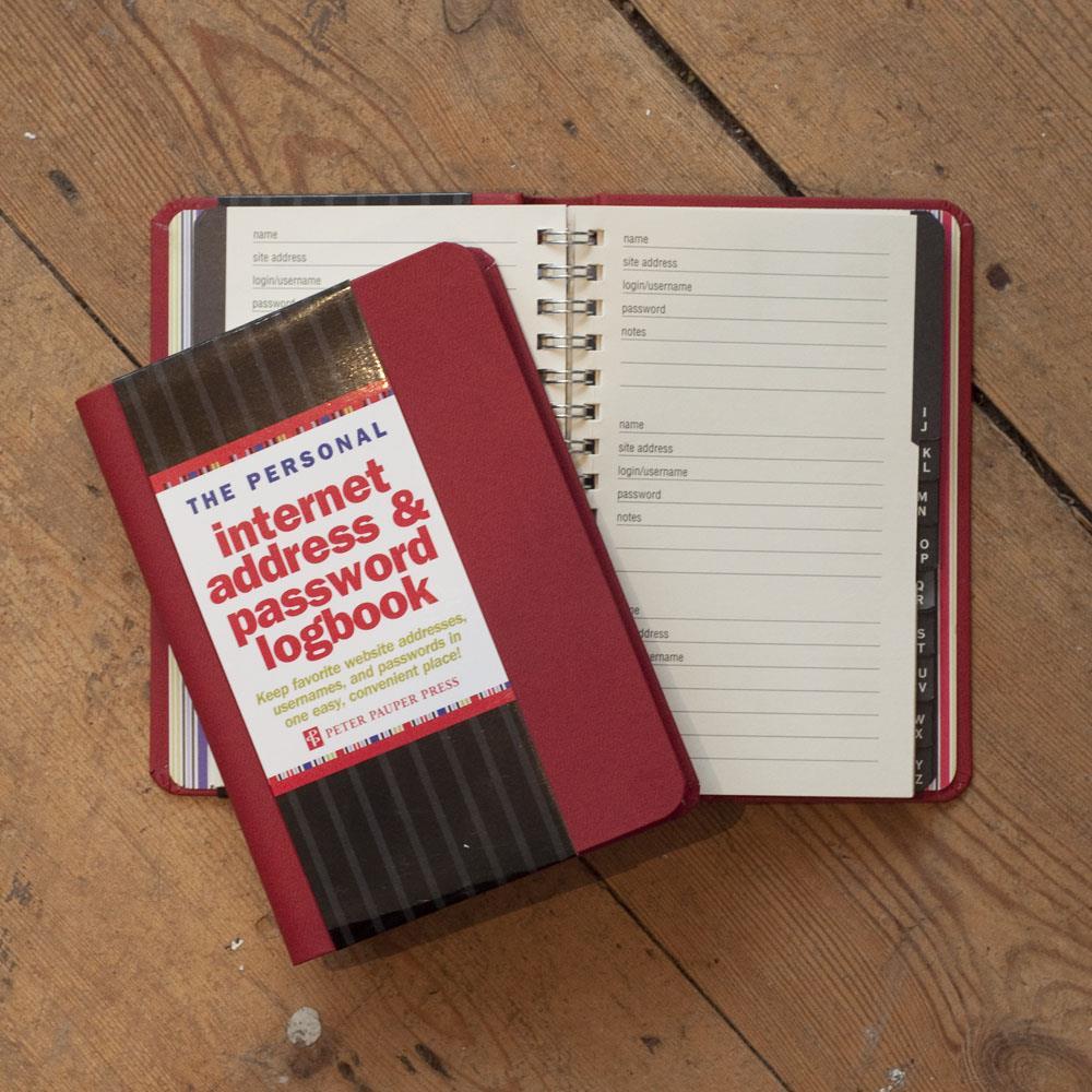 The Personal Internet Address & Password Logbook (Red) on Hardback