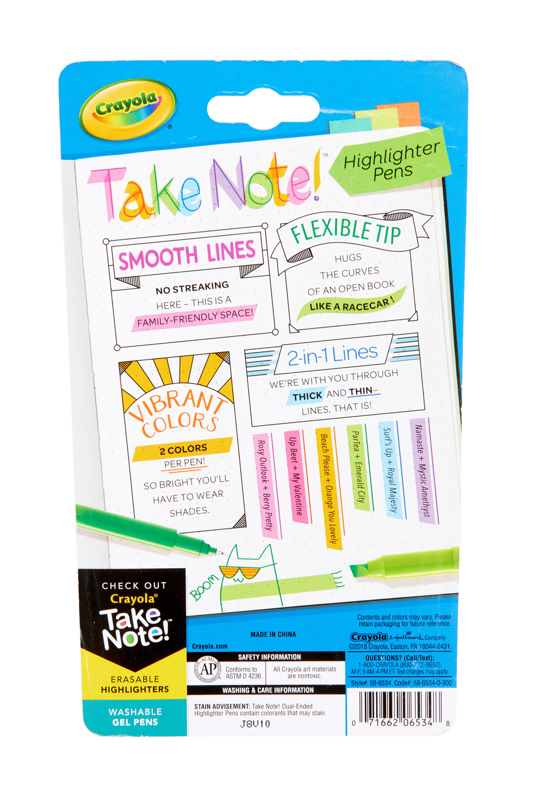 Crayola: Take Note - Dual-Ended Highlighter Pens (6 Pack) image