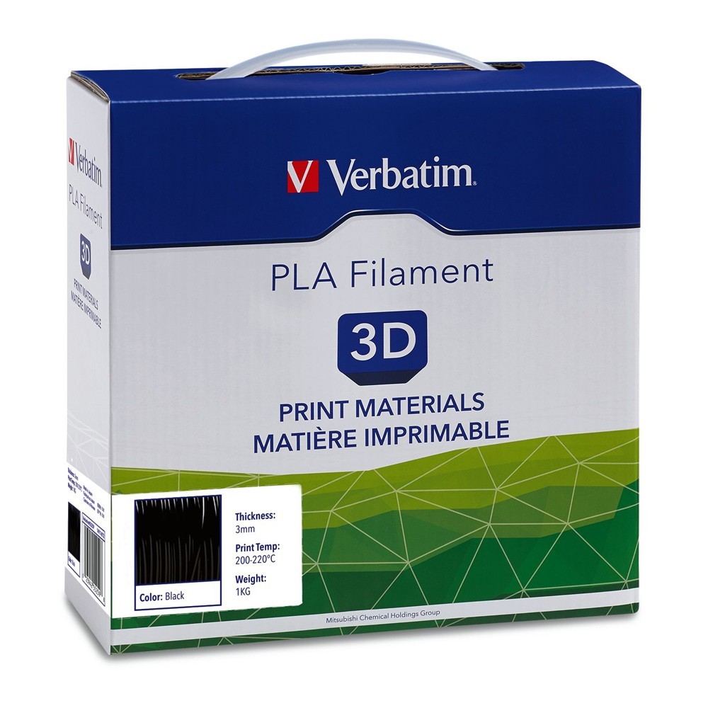 Verbatim 3D Printer PLA 3.00mm Filament - 1kg Reel (Black) image