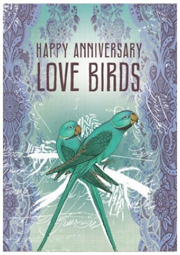 Buy Papaya Happy Anniversary Card Love Birds Small At Mighty