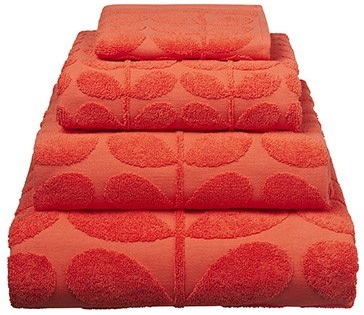 Orla Kiely Sculpted Stem Bath Sheet - Tomato image