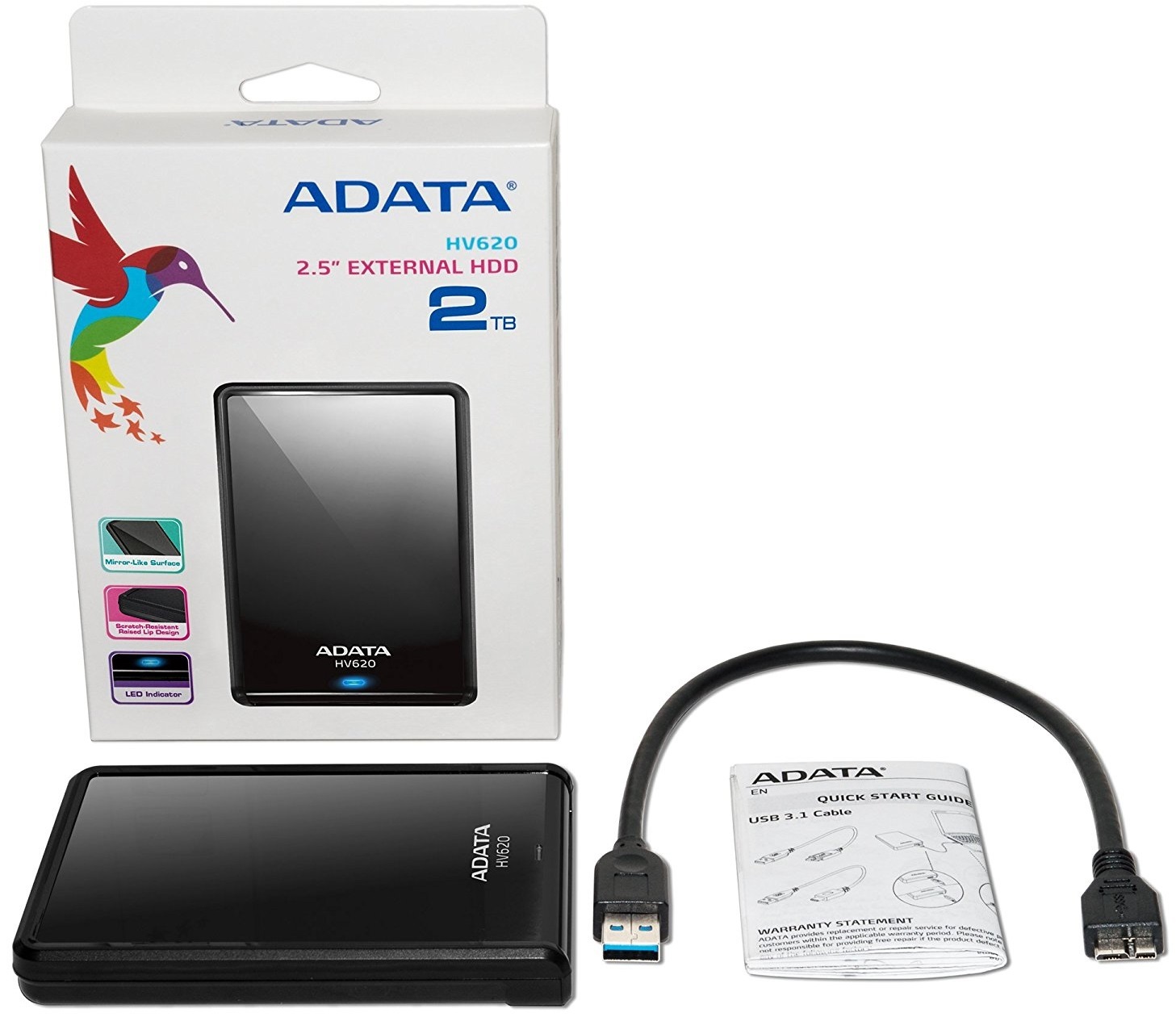 2TB ADATA DashDrive USB 3.0 Portable Hard Drive image