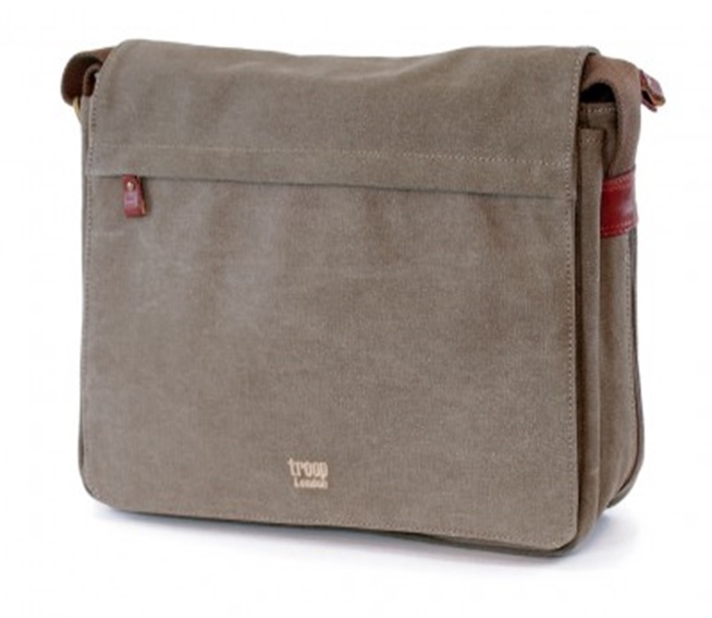 Troop London: Classic Flap Front Messenger Bag - Brown image